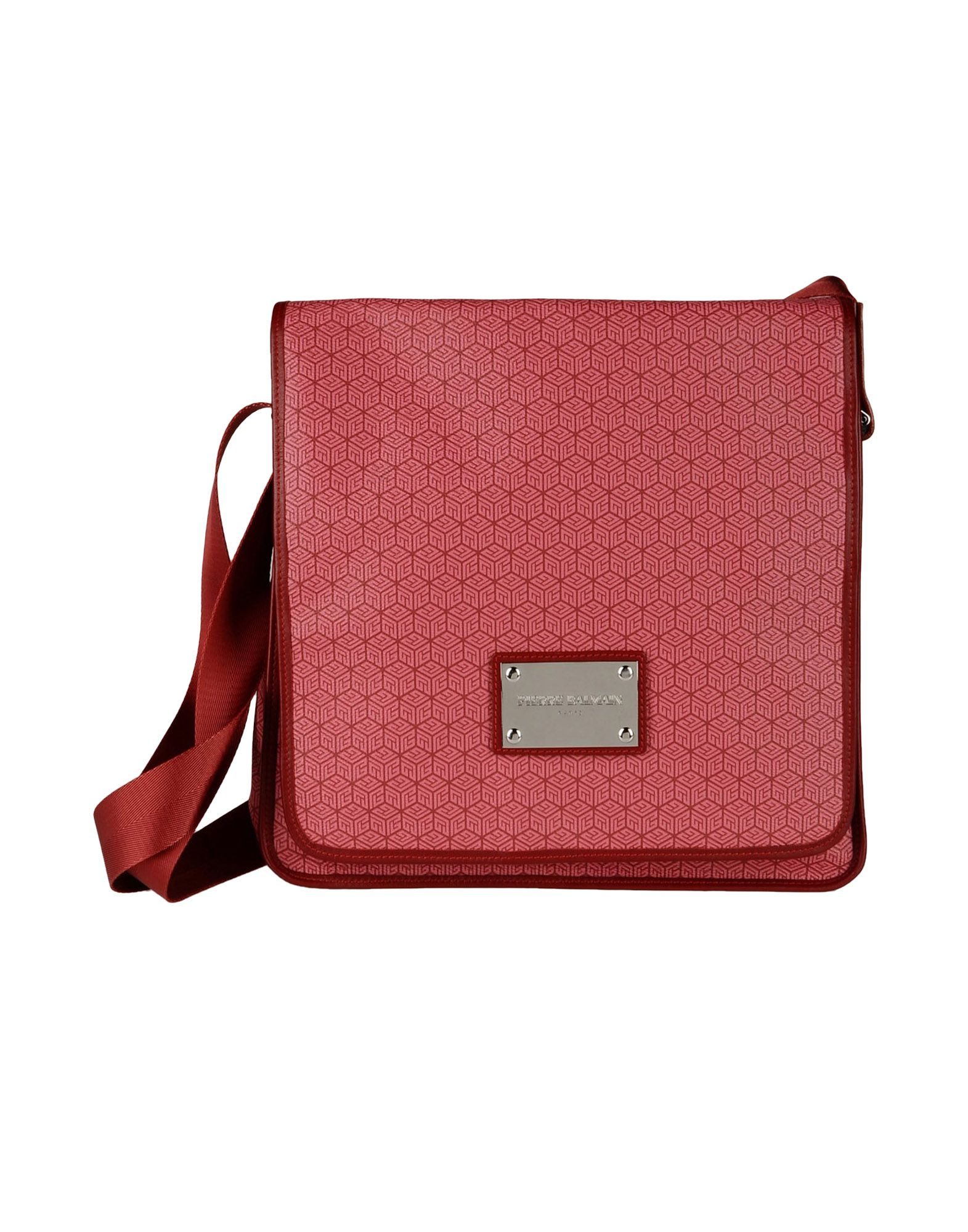 Lyst - Balmain Medium Geometric-Print Messenger Bag in Red
