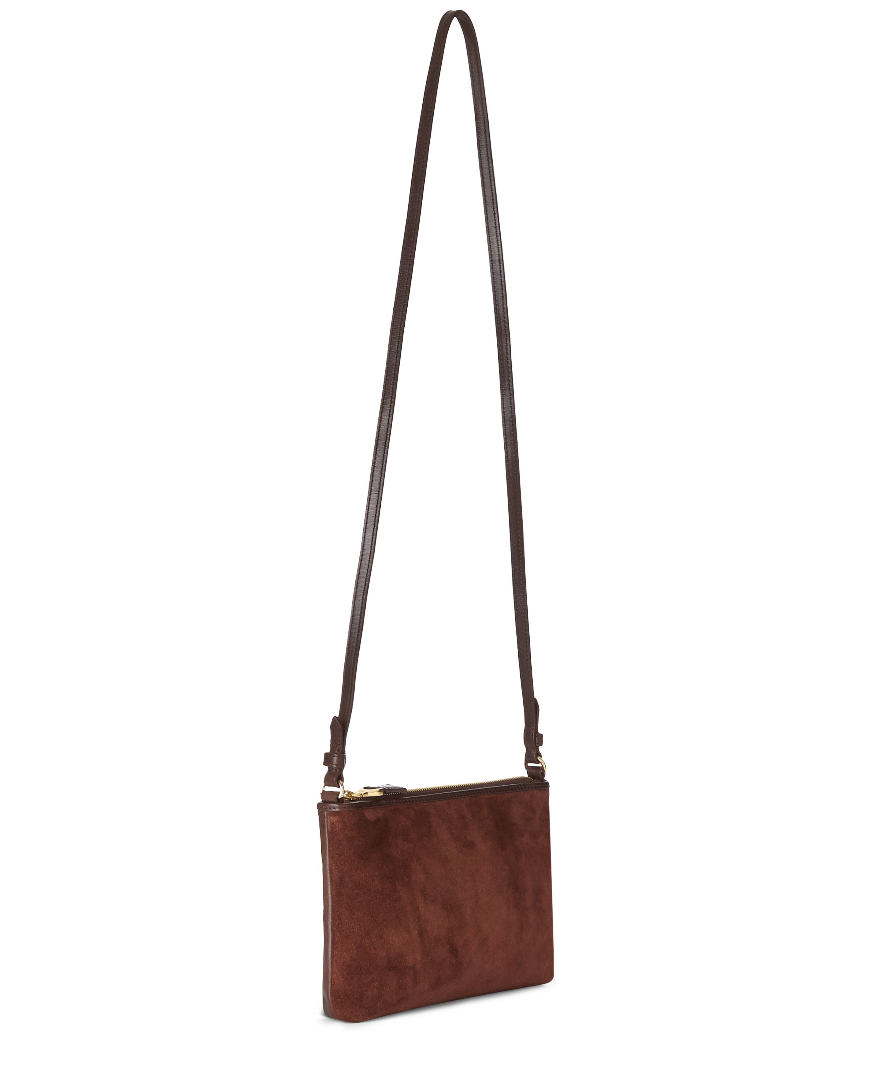 Jaeger Julianne Suede Crossbody Bag in Brown Lyst
