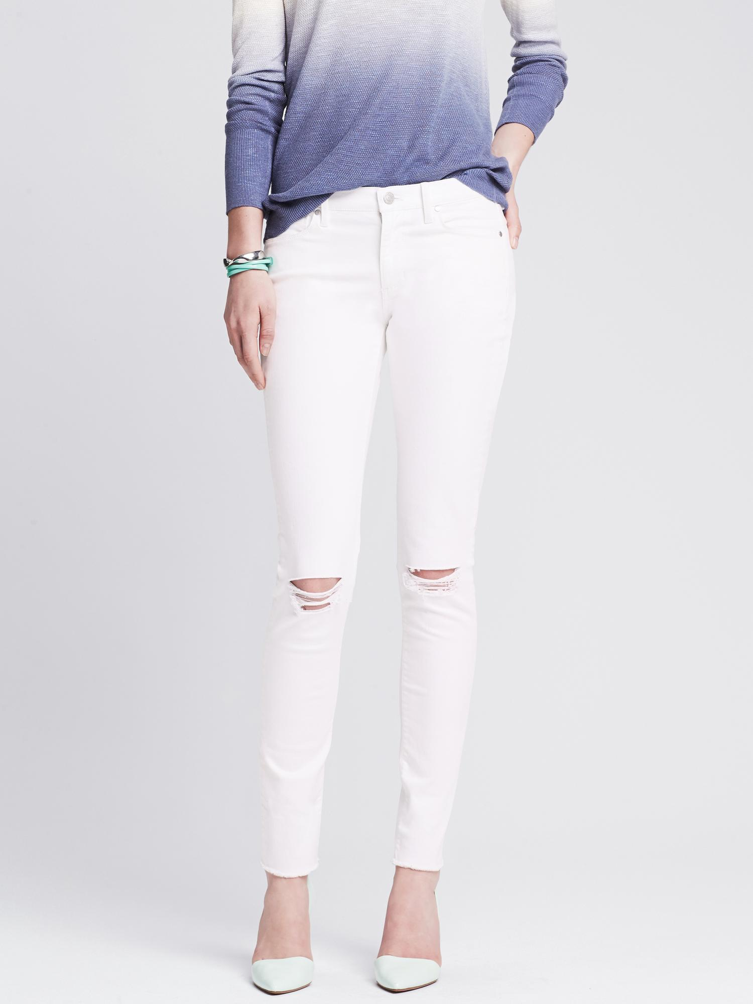 banana republic white skinny jeans