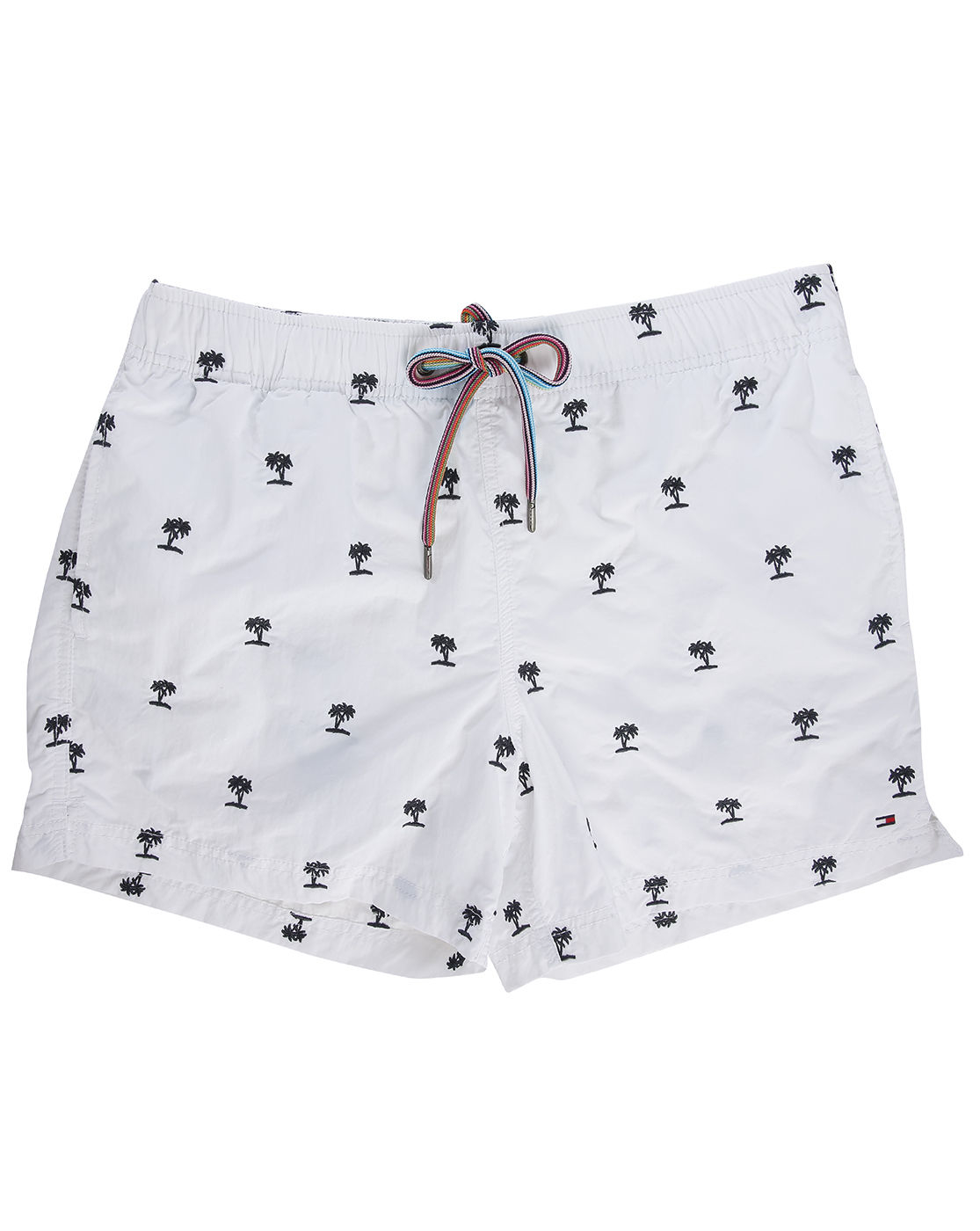 Tommy hilfiger White Embroidered Palm Trees Swim Shorts in White for