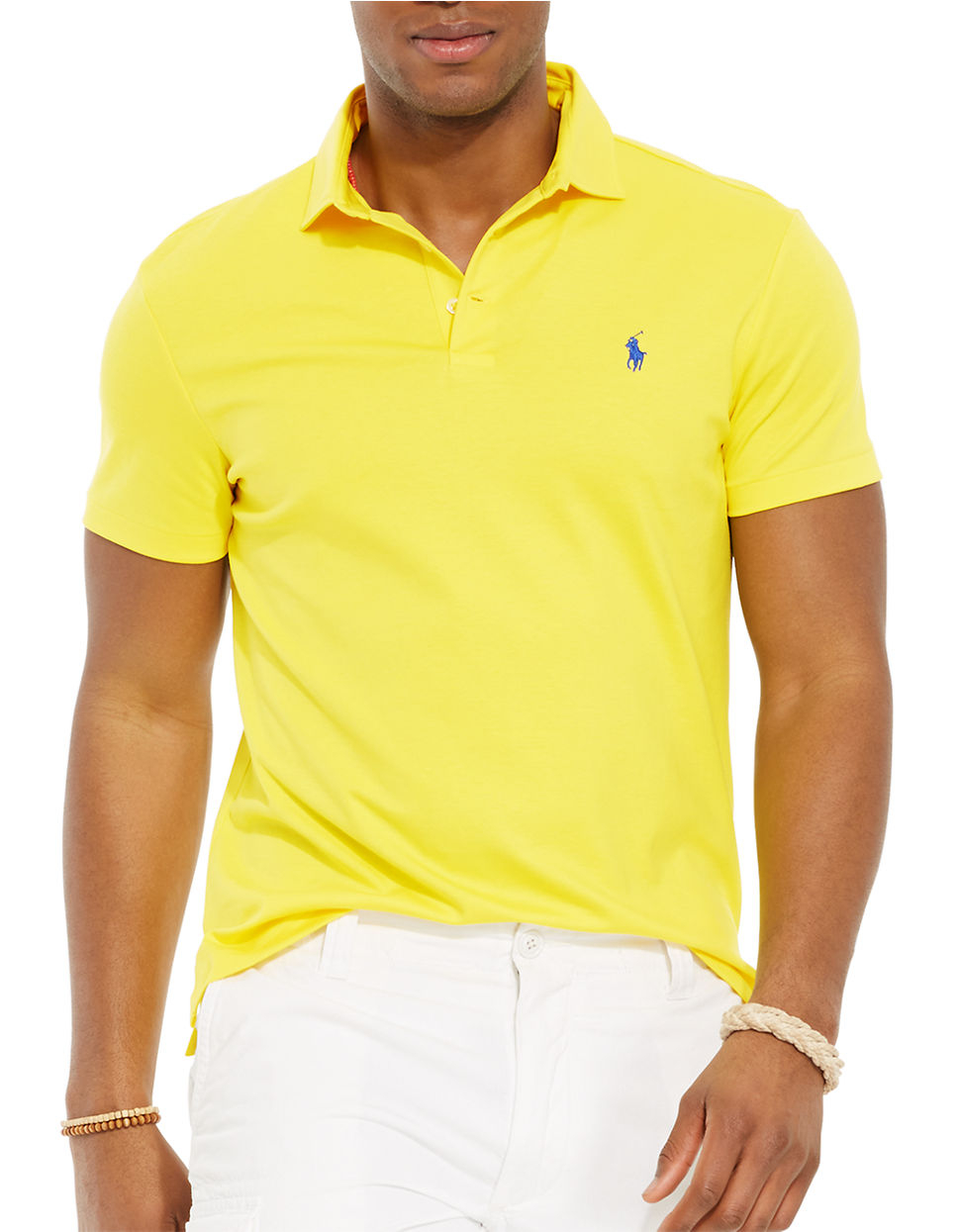 Polo ralph lauren Pima Soft-Touch Shirt in Yellow for Men | Lyst