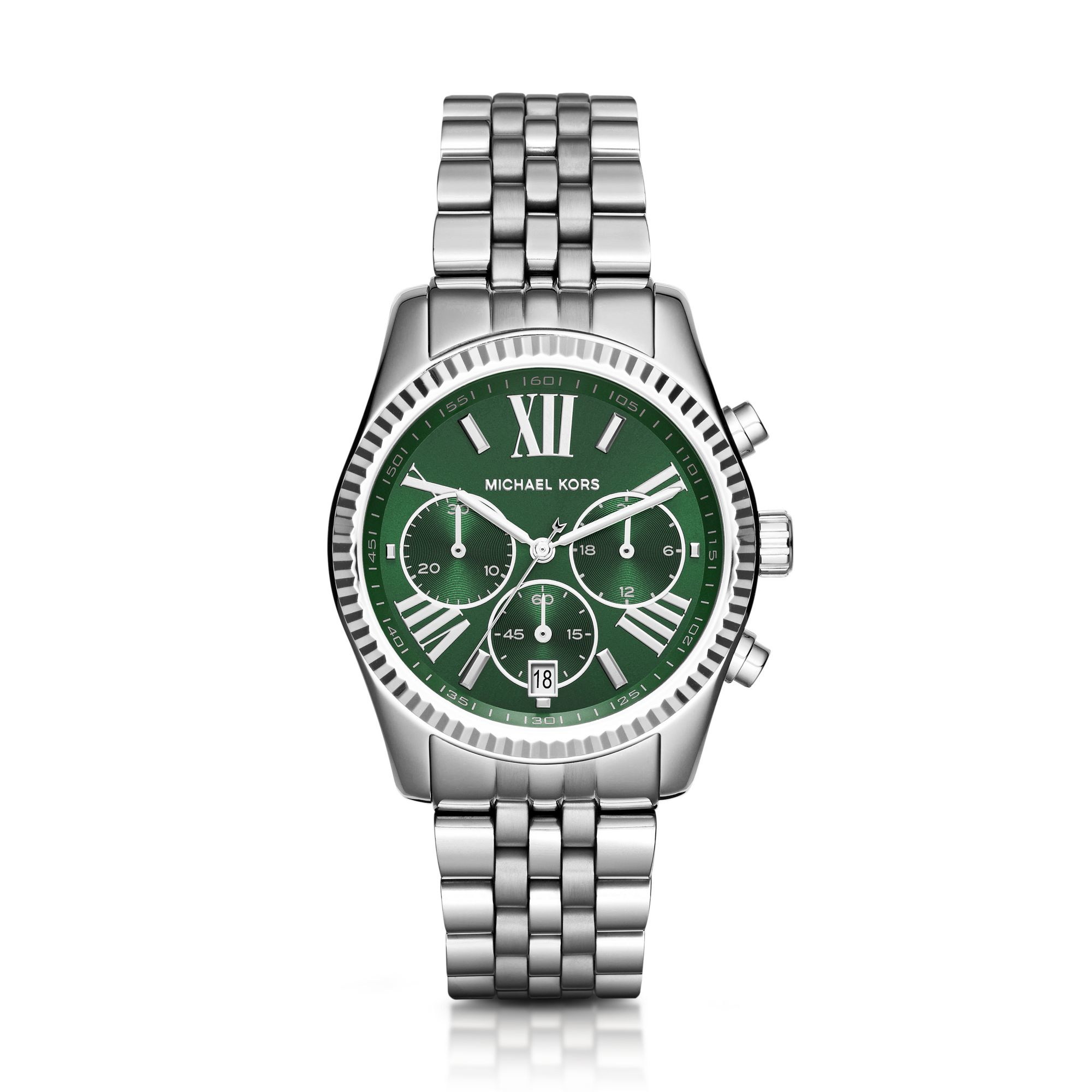 Michael Kors Lexington Green And Silver-tone Watch in Metallic - Lyst