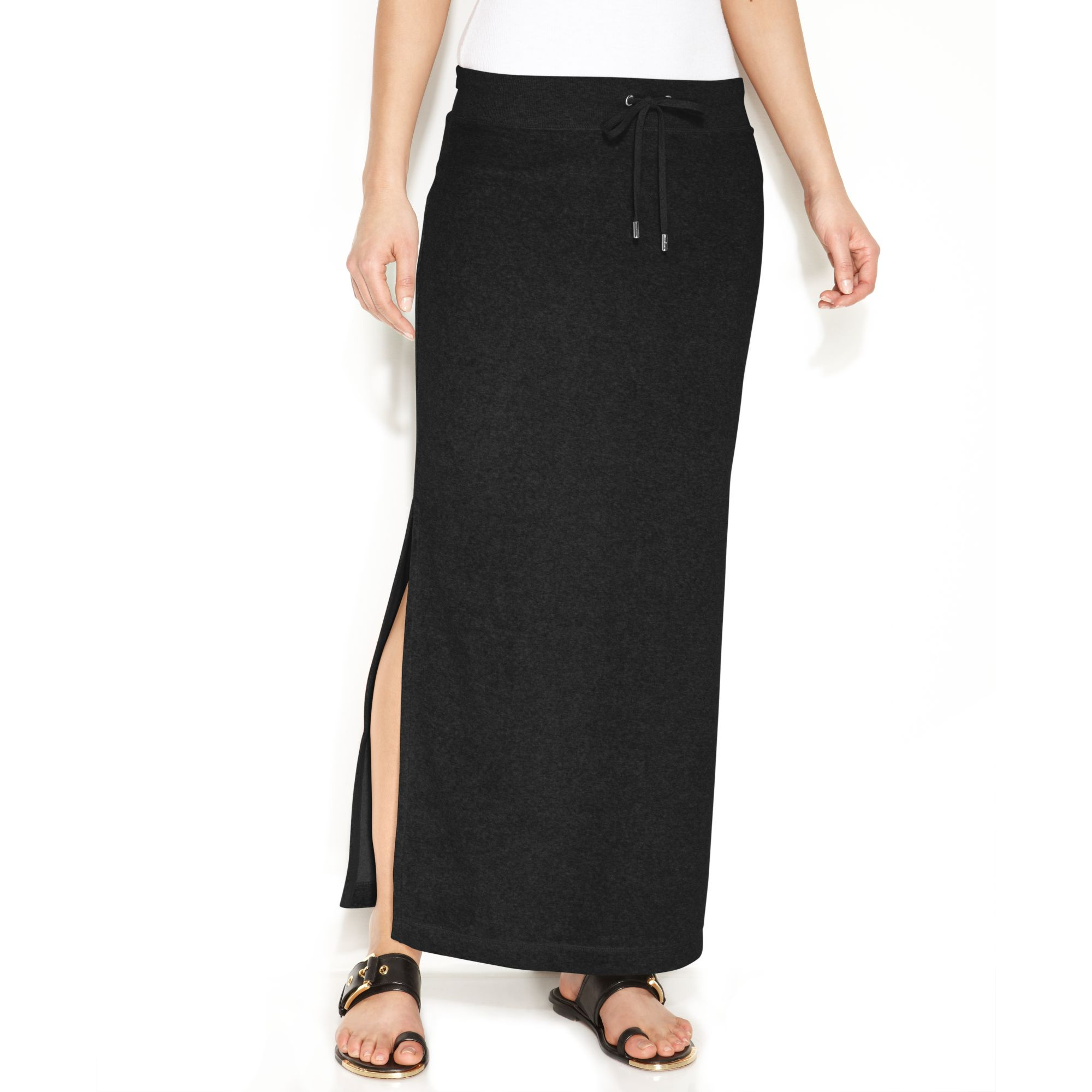 drawstring maxi skirt