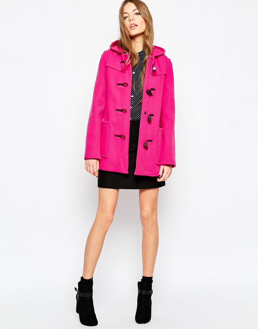 pink toggle coat