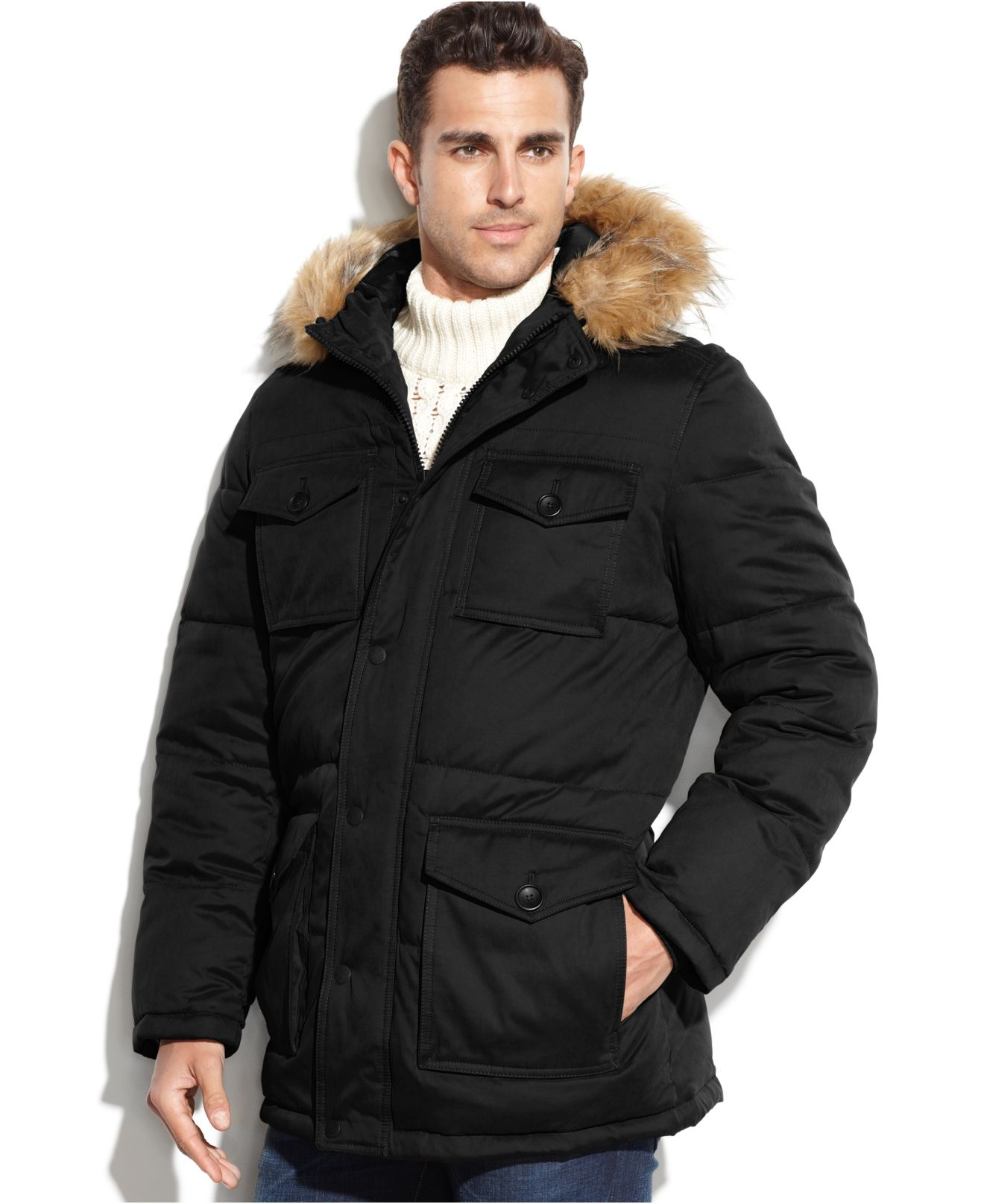 tommy hilfiger jacket with fur hood