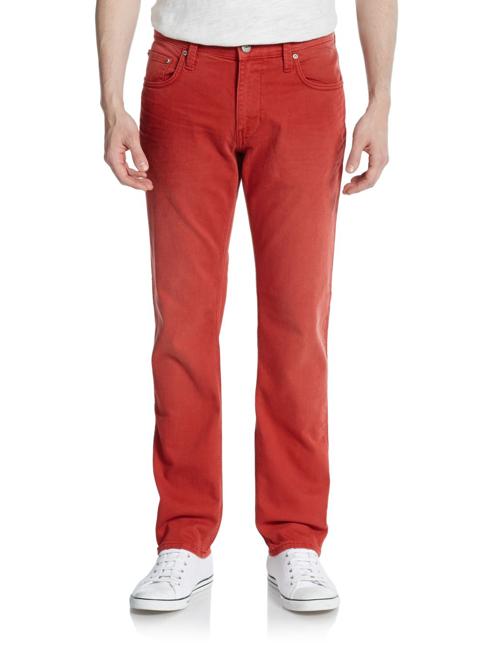 Lyst - Mavi Jeans Jake Slim-leg Colored Jeans in Red for Men