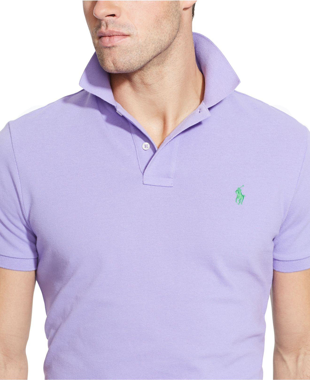 Polo Ralph Lauren Custom-fit Mesh Polo Shirt in Purple for Men | Lyst