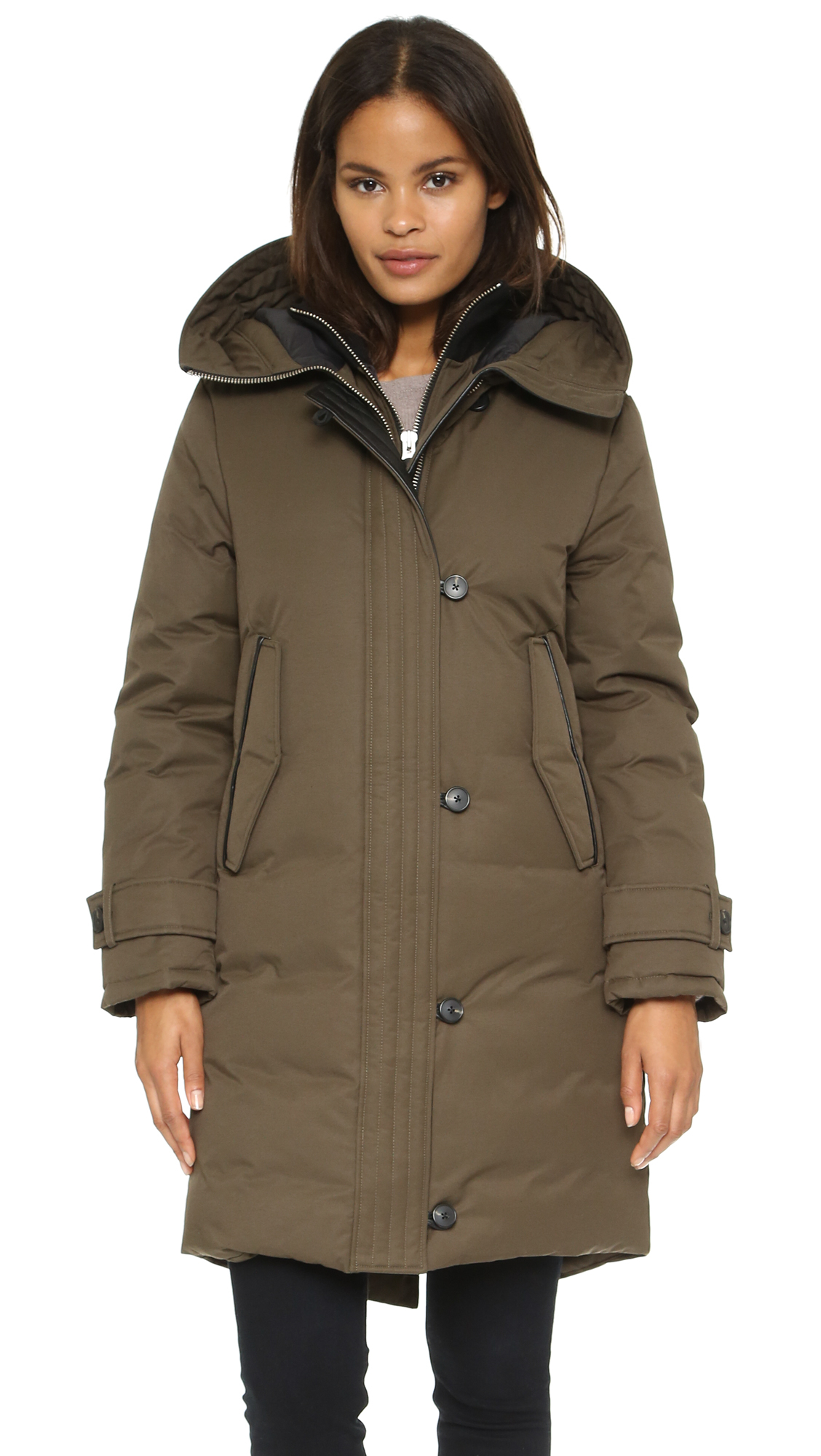 Mackage Cotton Villa Hooded Lux Down Jacket in Army (Green) - Lyst