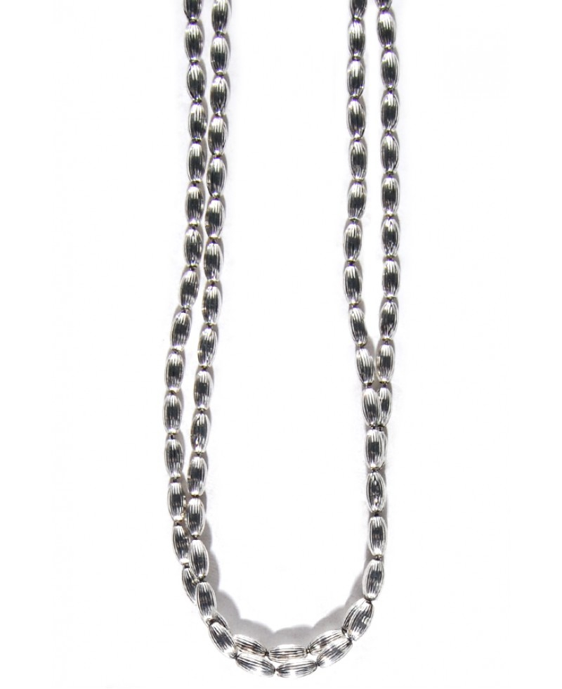 Candy shop vintage Silver Rice Bead Necklace in Silver Lyst