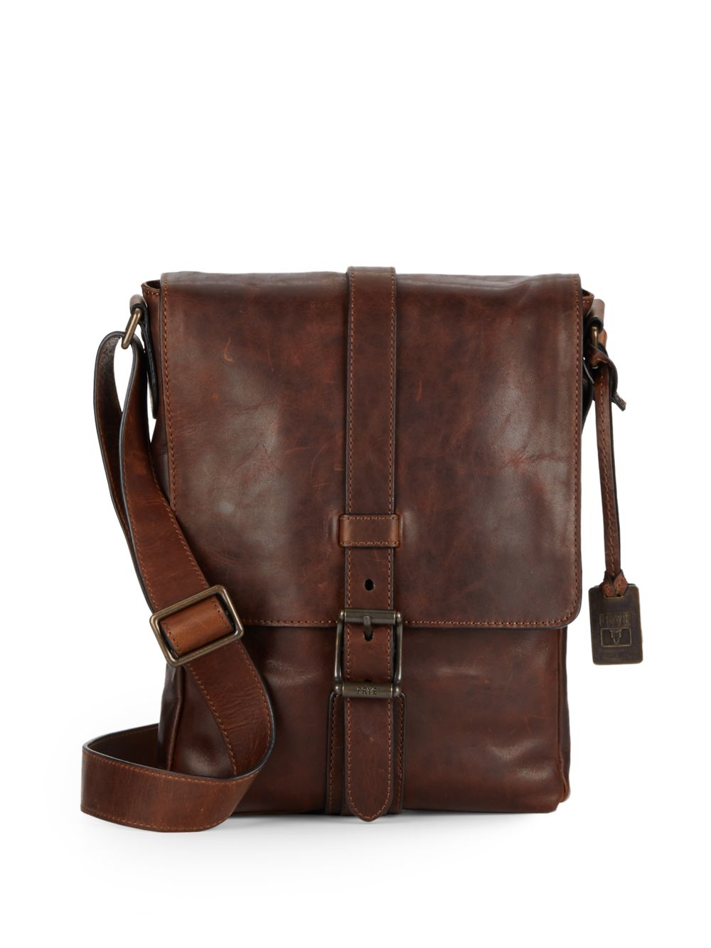 Frye Logan Small Leather Messenger Bag in Brown for Men | Lyst