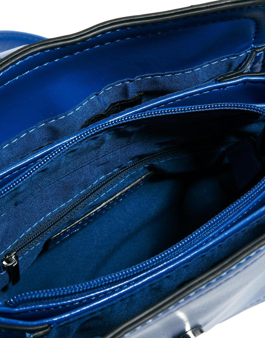 Lyst French Connection Plain Buckle Crossbody Bag in Blue