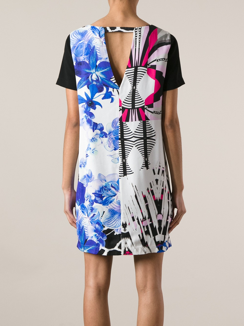 Pinko Abstract Flower Print Dress in White Lyst
