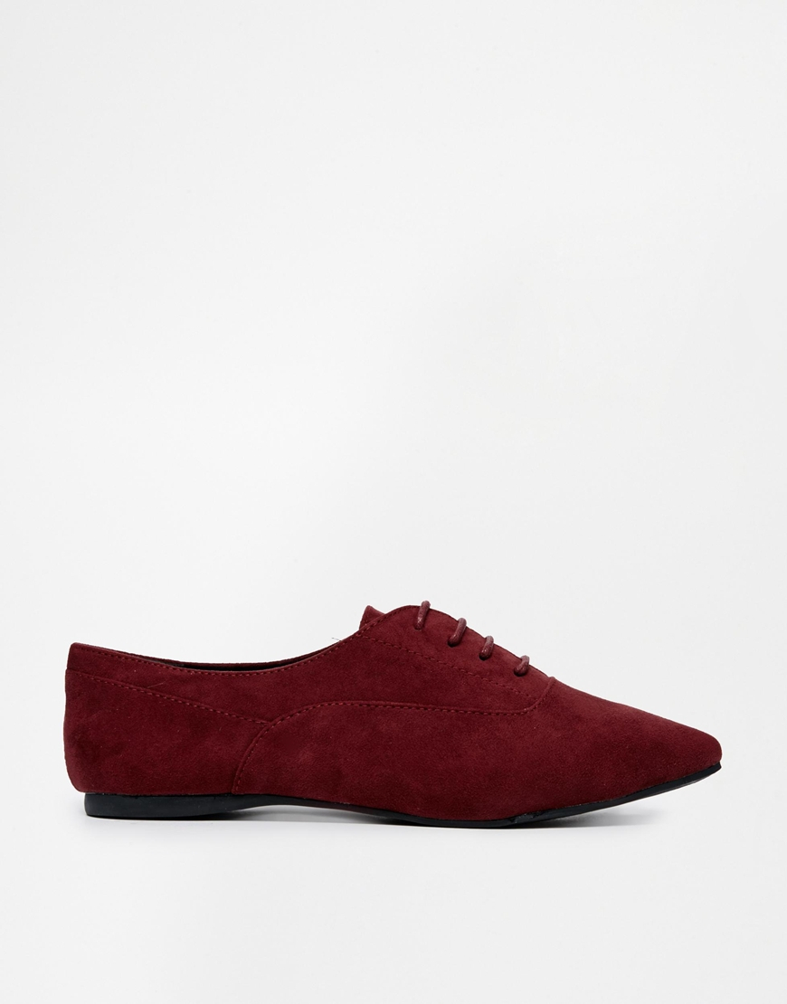 burgundy lace up flats