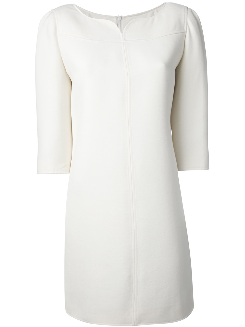 Lyst - Courreges Slit Neck Shift Dress in White