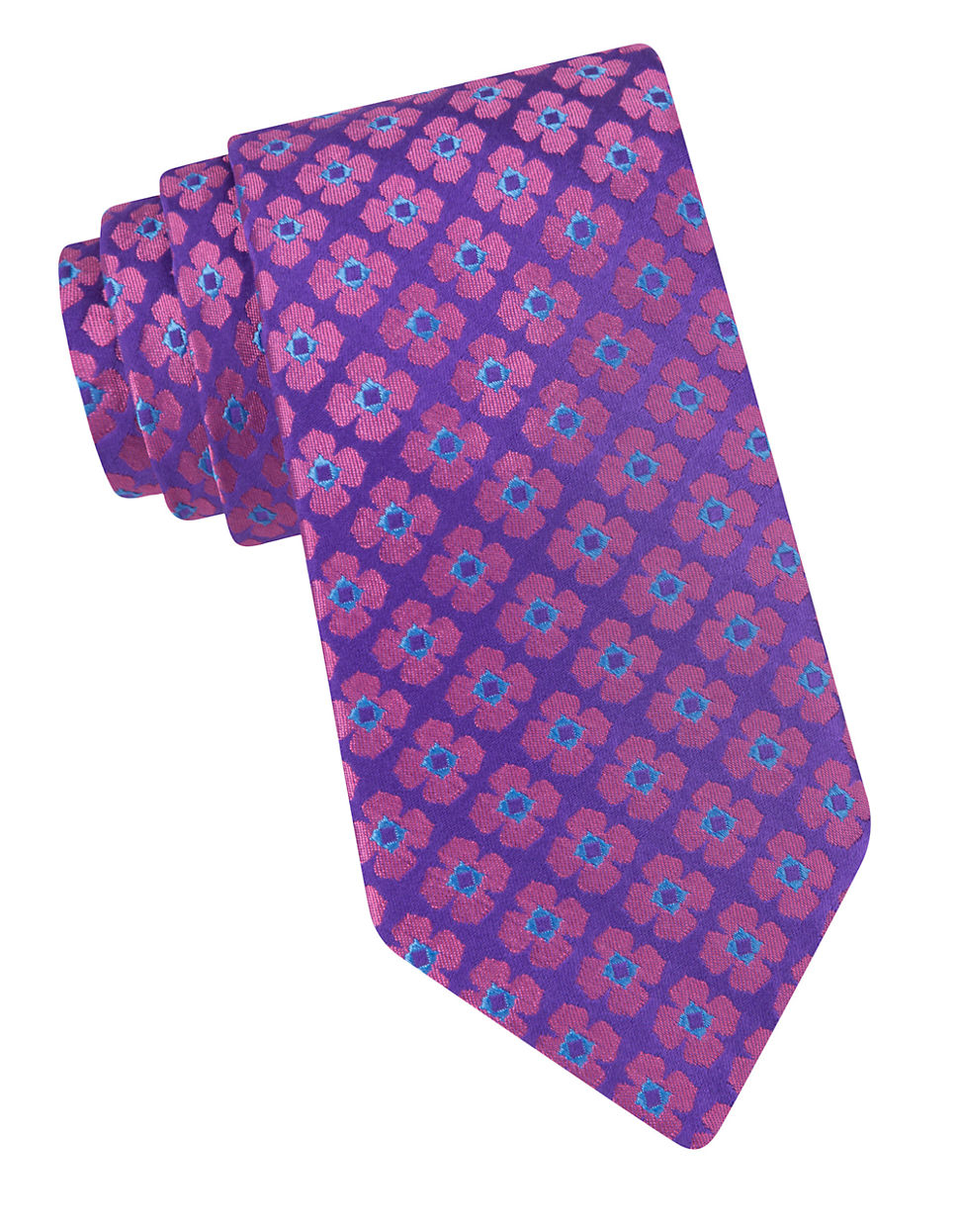 Ted baker Woven Floral Silk Tie in Purple for Men | Lyst