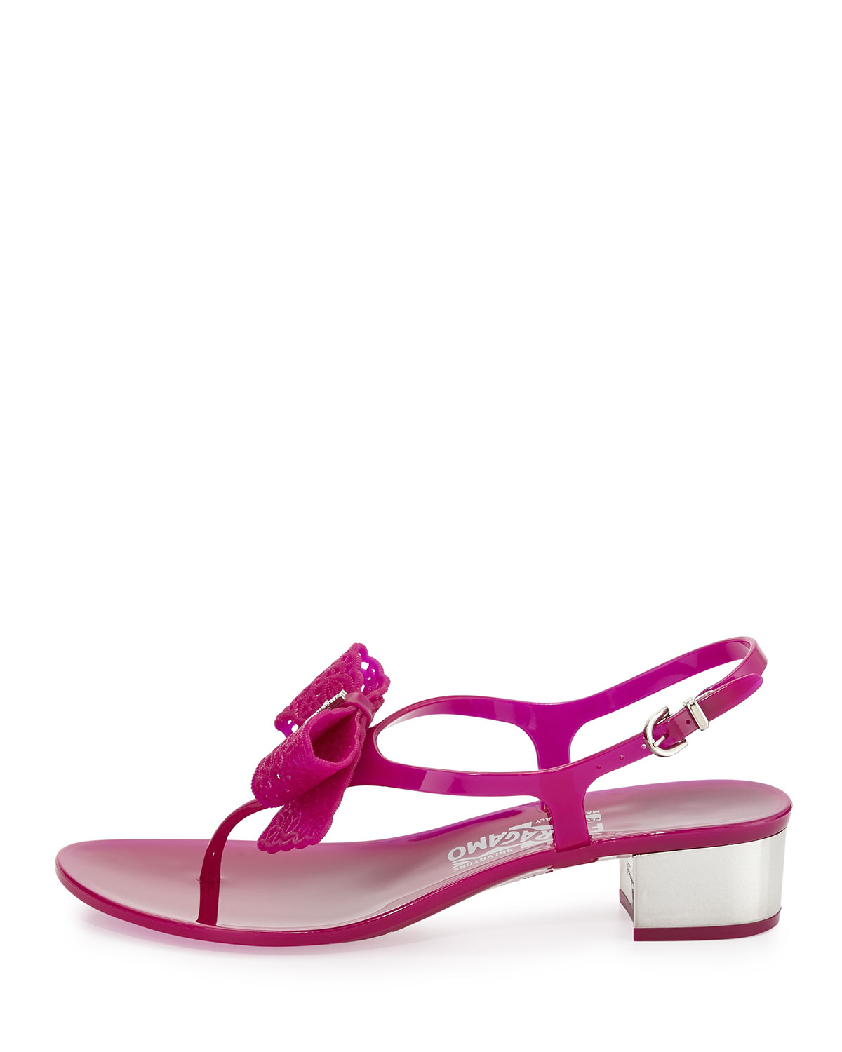 Ferragamo Perala Jelly  Bow Thong Sandal  in Purple  Lyst