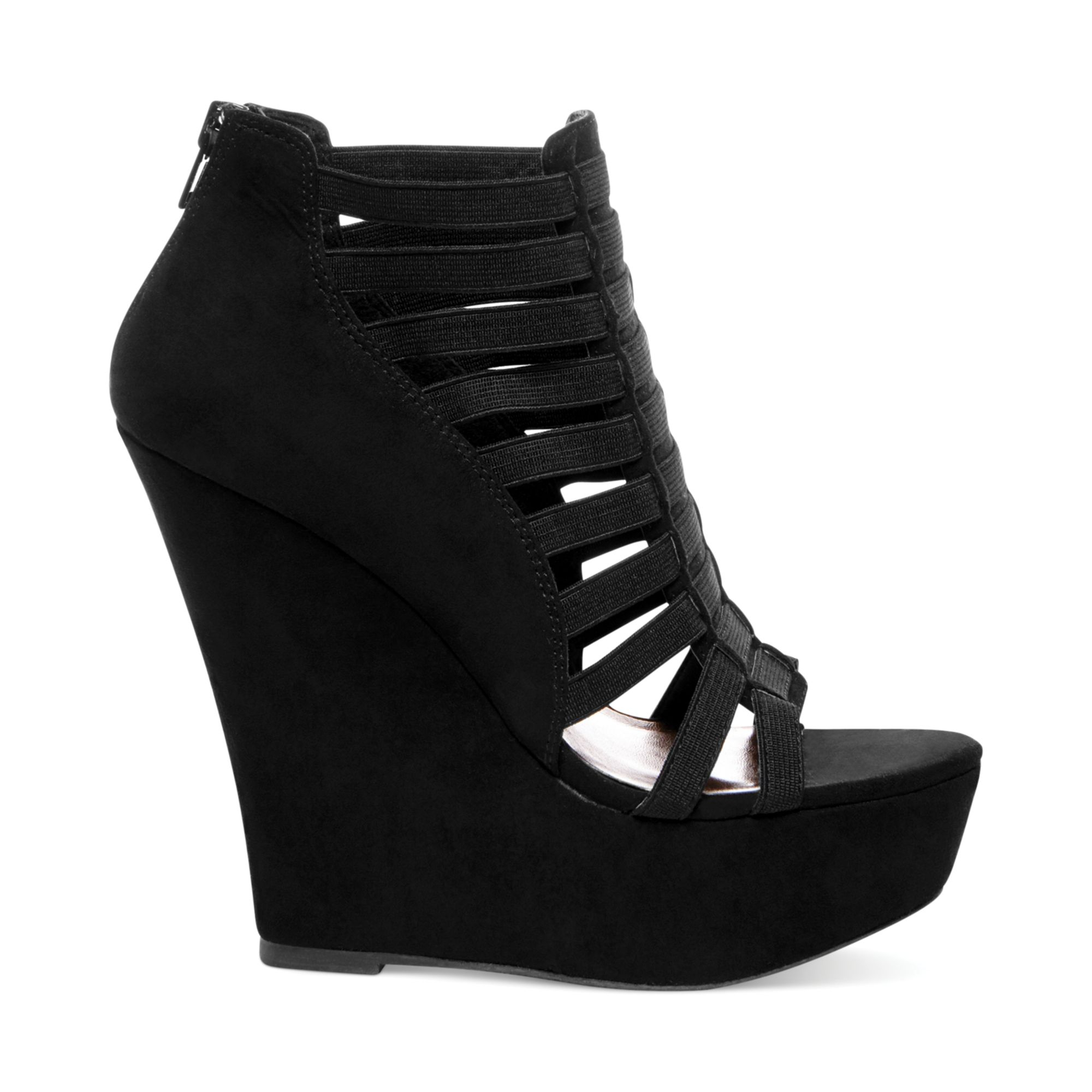 ladies black wedges