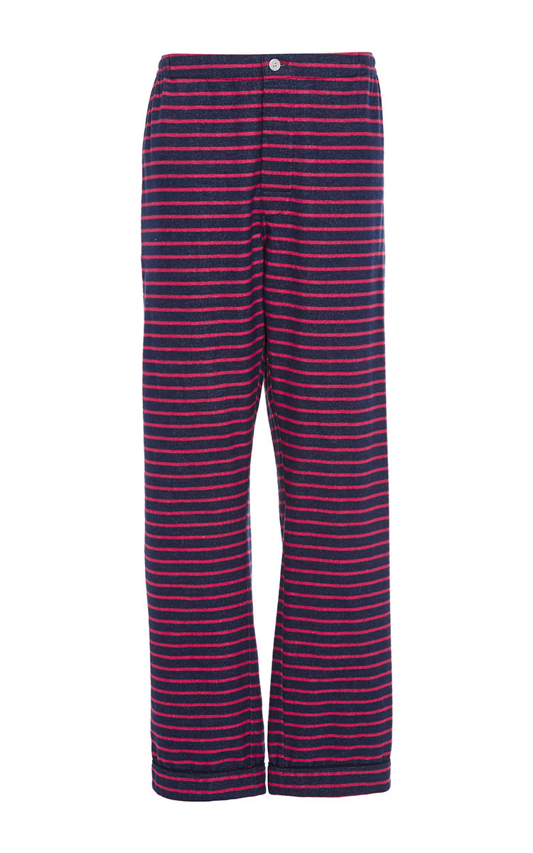 Sleepy jones Navy And Red Stripe Cotton Marcel Pajama Pants in Blue for
