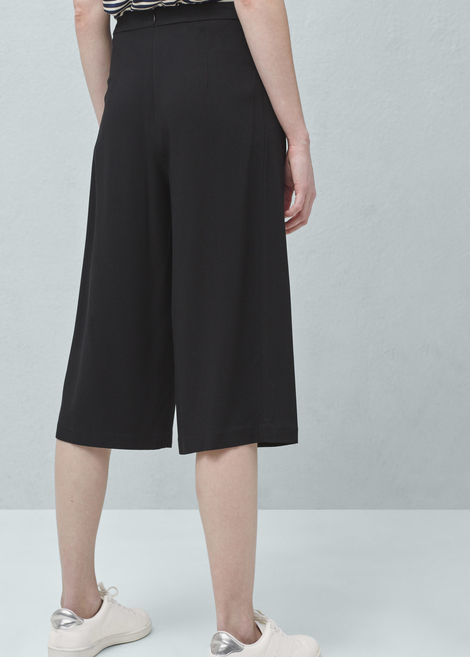 Black cropped palazzo pants Clearance