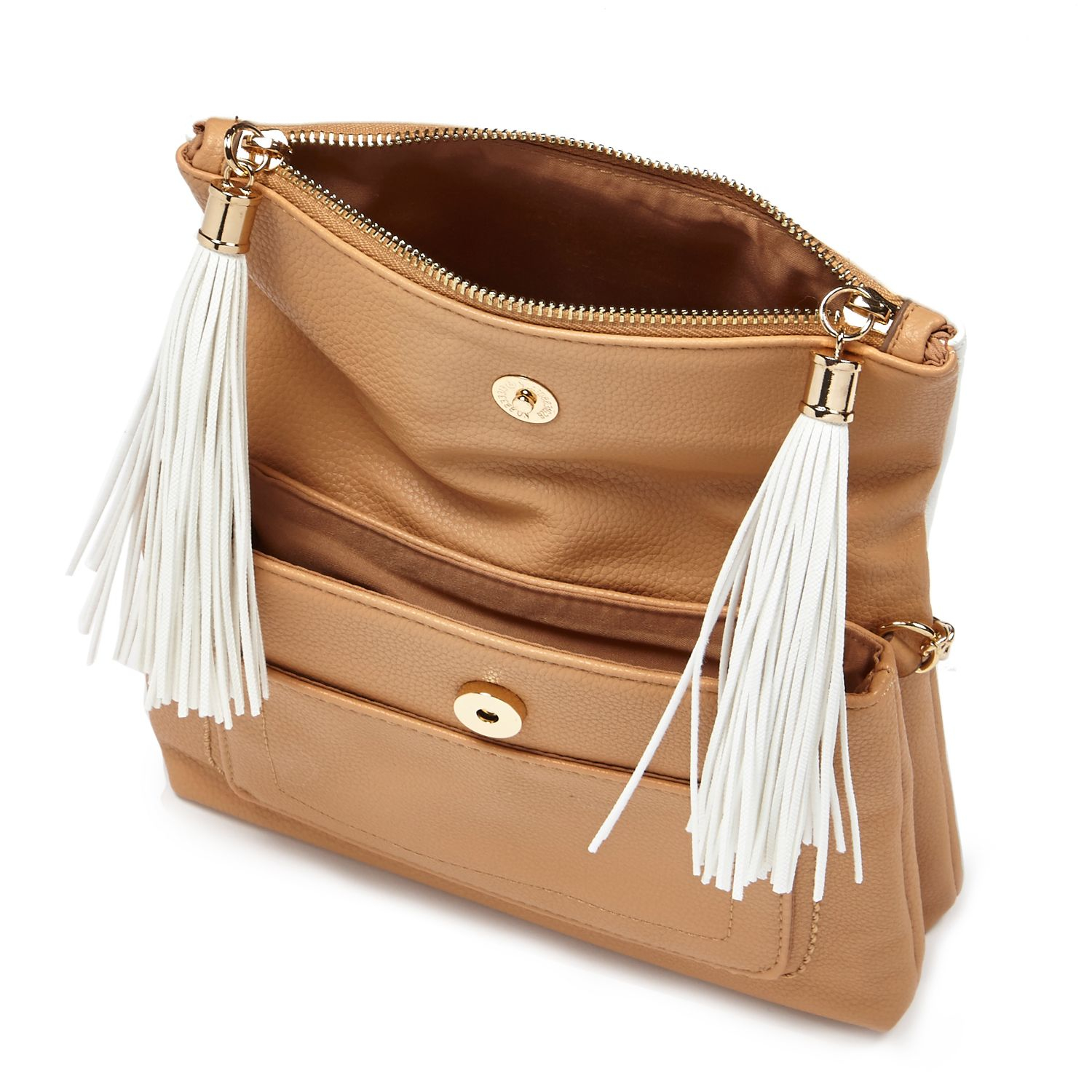 river island tan cross body bag