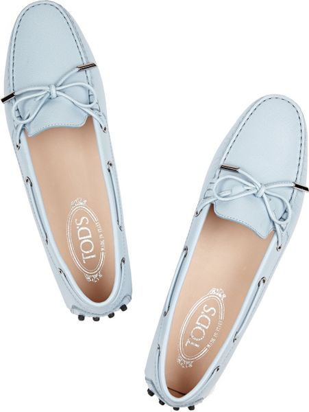 Tod's Gommino Textured-Leather Driving Loafers in Blue