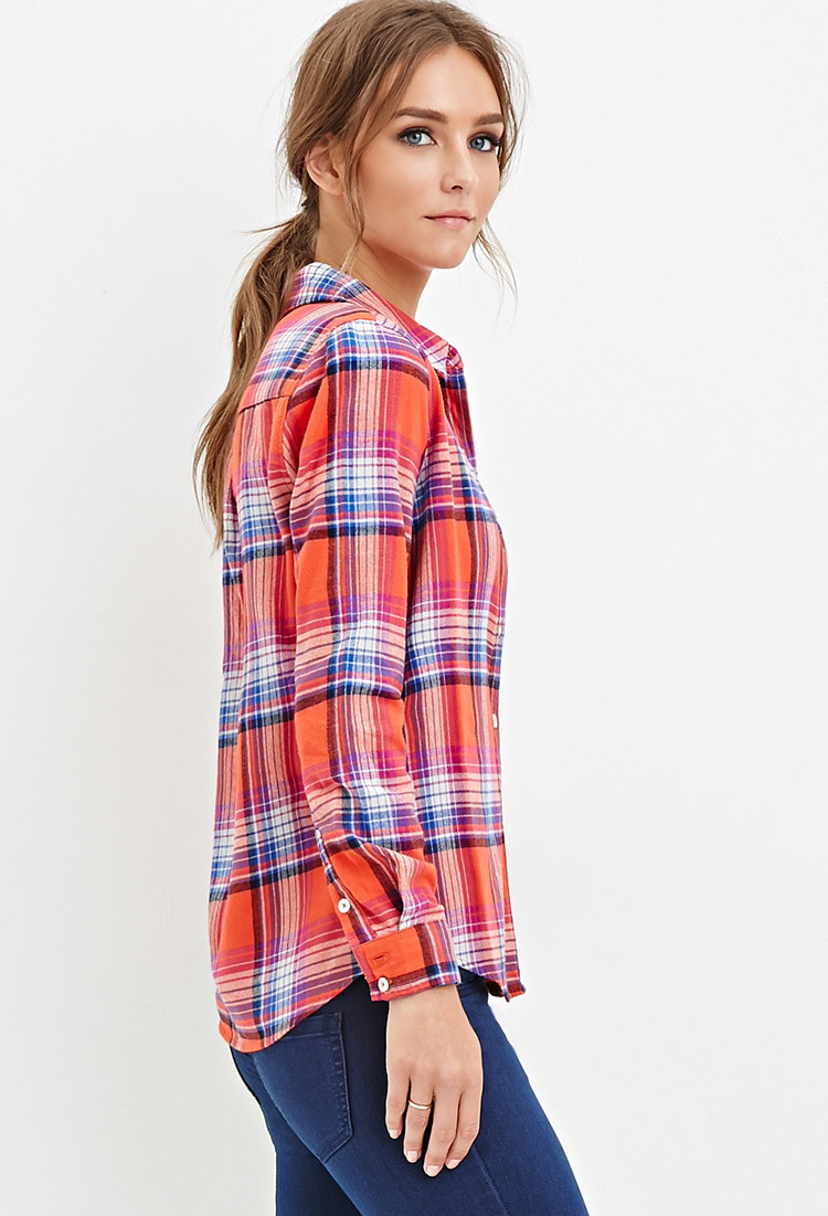 womens orange flannel