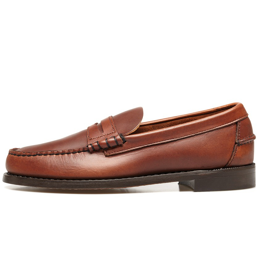Sebago Classic Brown Leather Penny Loafers in Brown for Men | Lyst