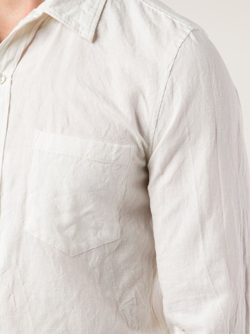 Lyst - Attachment Creased Shirt in White for Men