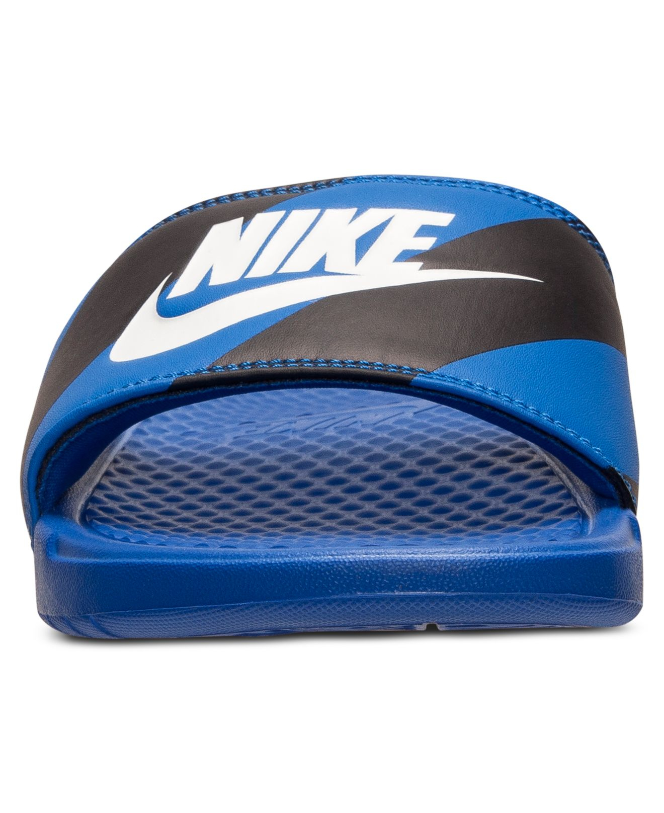 nike slides black and blue