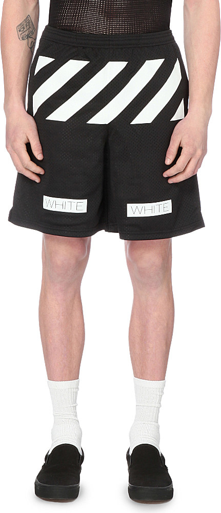 off white blue shorts