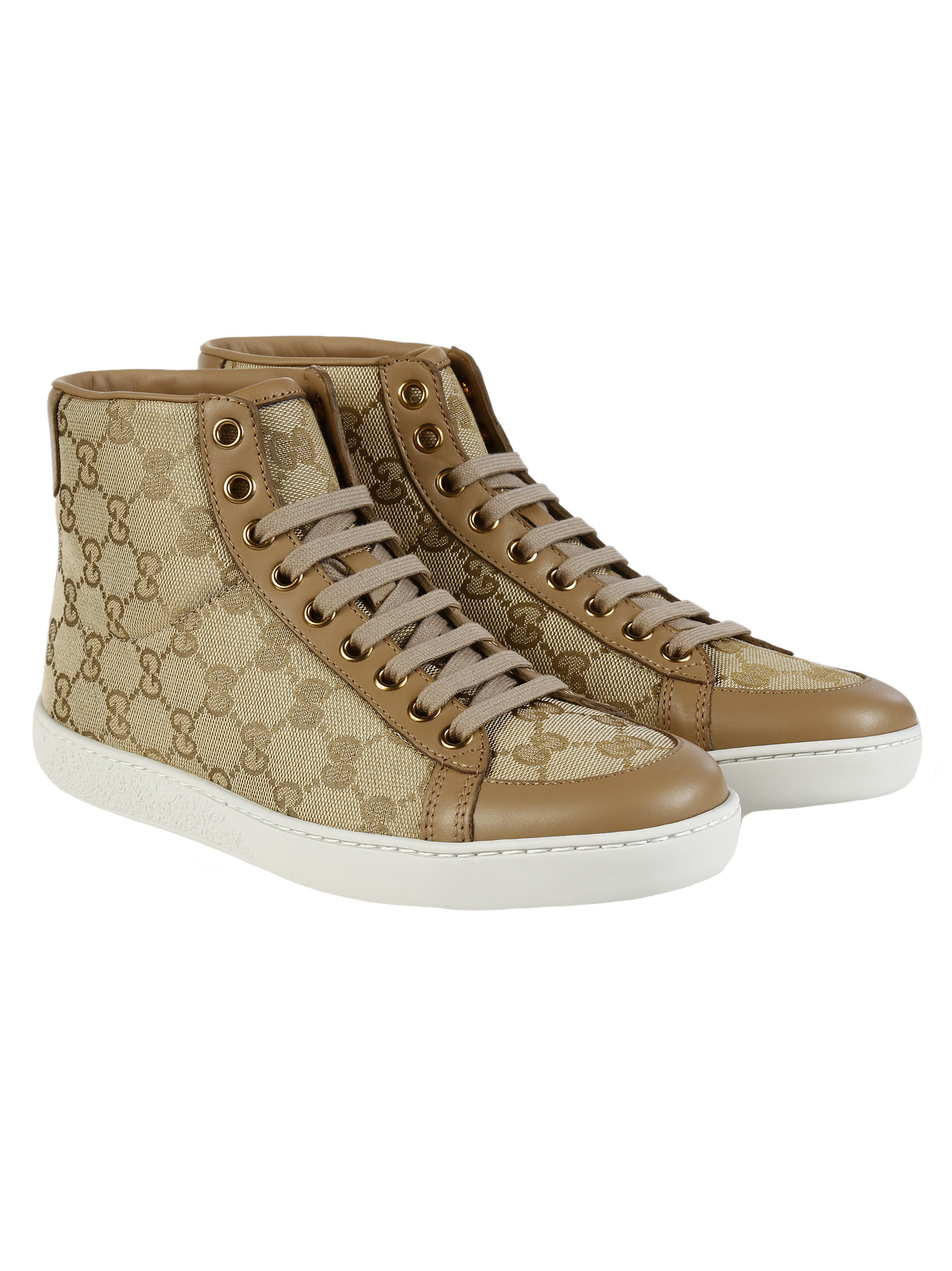 Gucci Original Gg Canvas Brooklyn High Top Sneakers in Beige (New sand ...