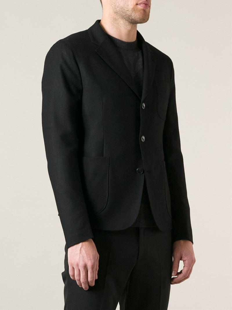 Alexander McQueen Back Zip Blazer in Black for Men - Lyst