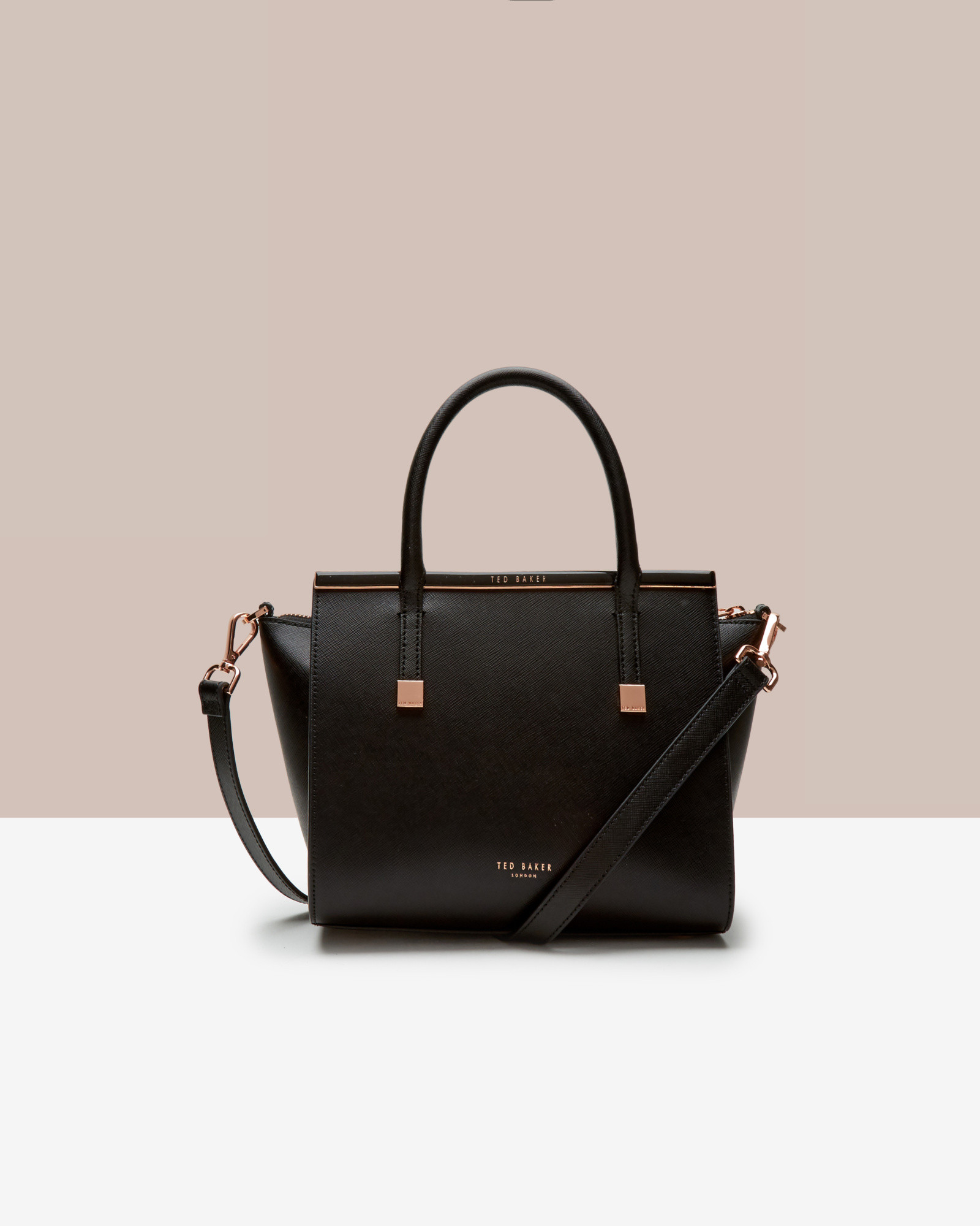 Ted baker Crosshatch Leather Tote Bag in Black Lyst