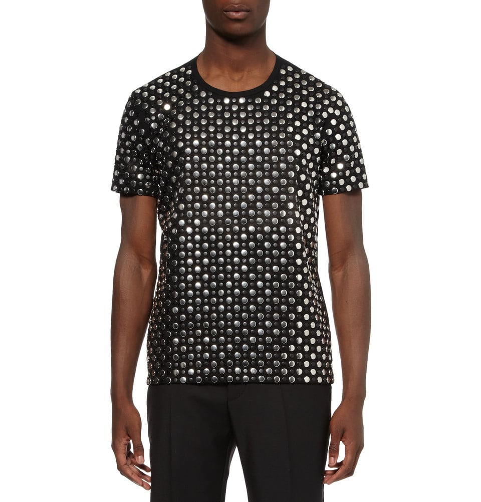 Burberry prorsum Studded Cotton Tshirt in Black for Men | Lyst