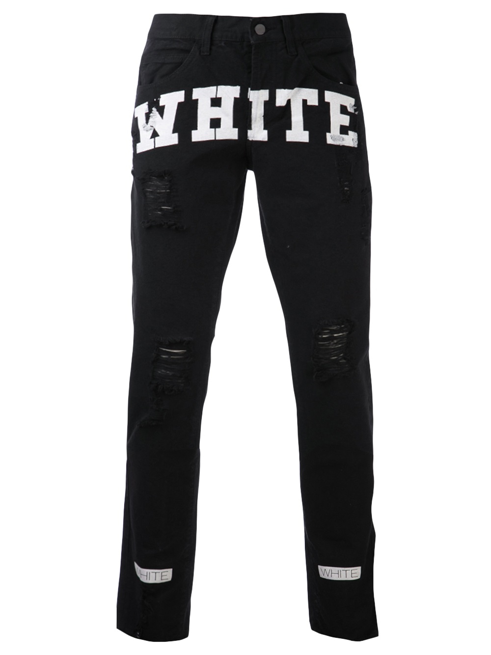 Maladroit Tegne Konkret Off-White c/o Virgil Abloh Distressed Jeans in Black for Men | Lyst
