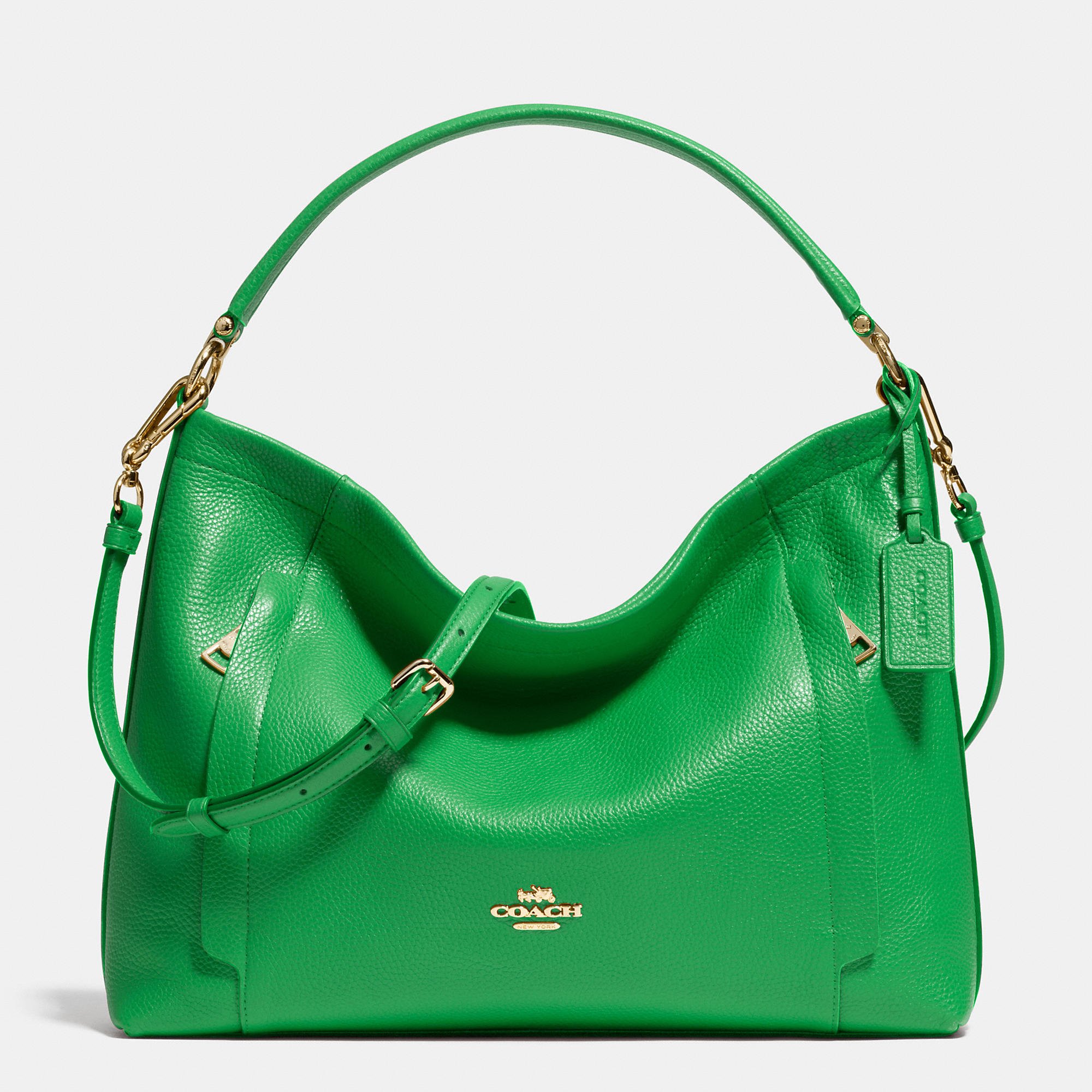 coach green leather bag