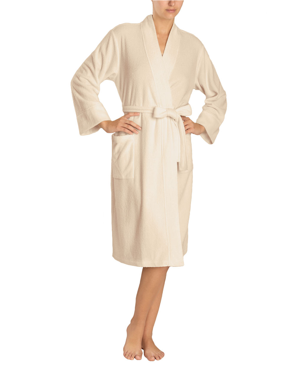 N Natori Open Front Robe in Beige (Amaretto) Lyst