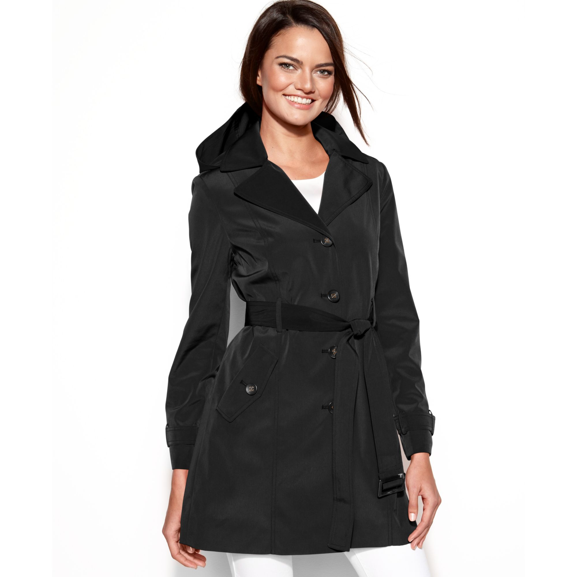 black calvin klein trench coat
