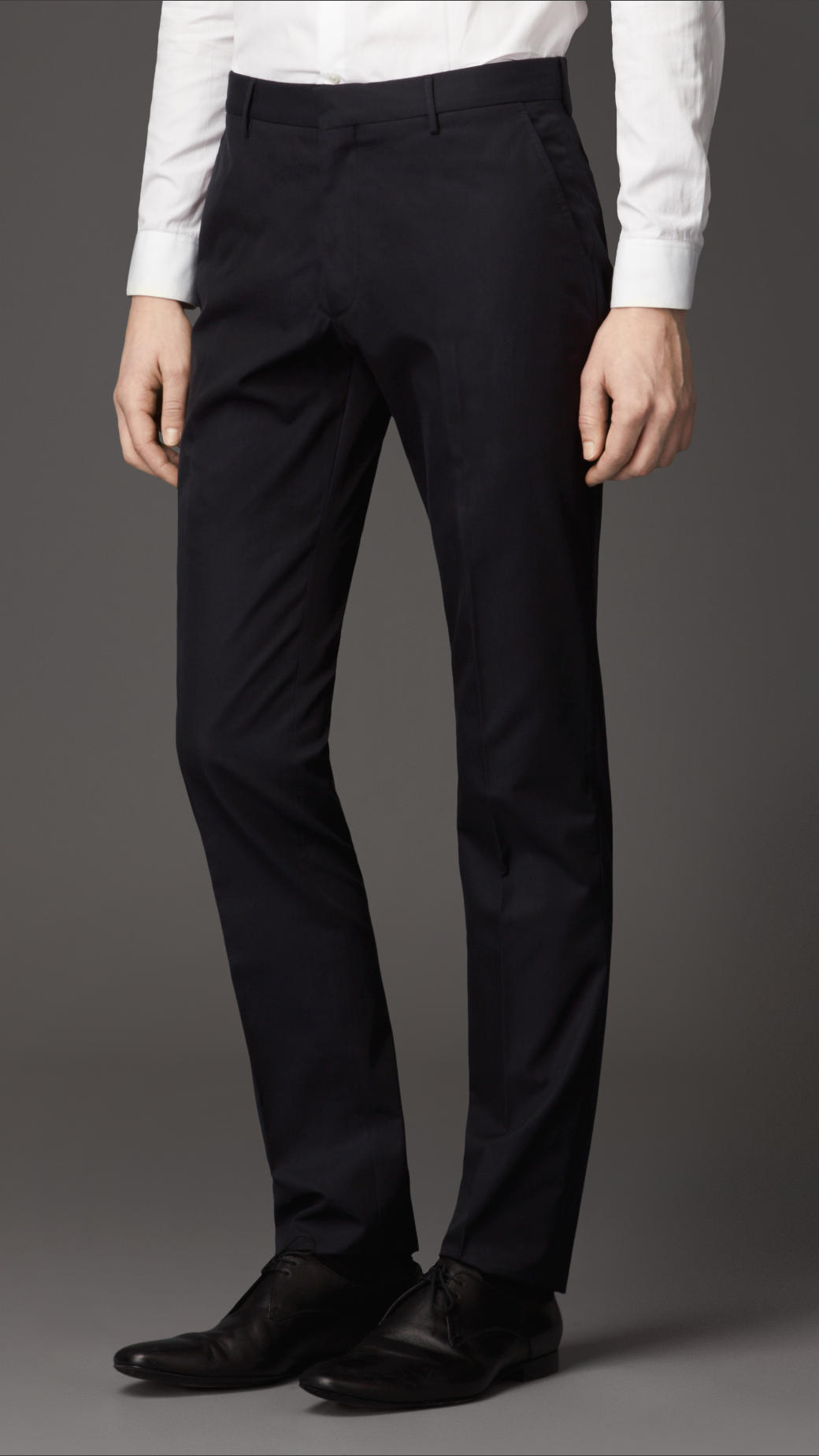 mens black slim leg trousers