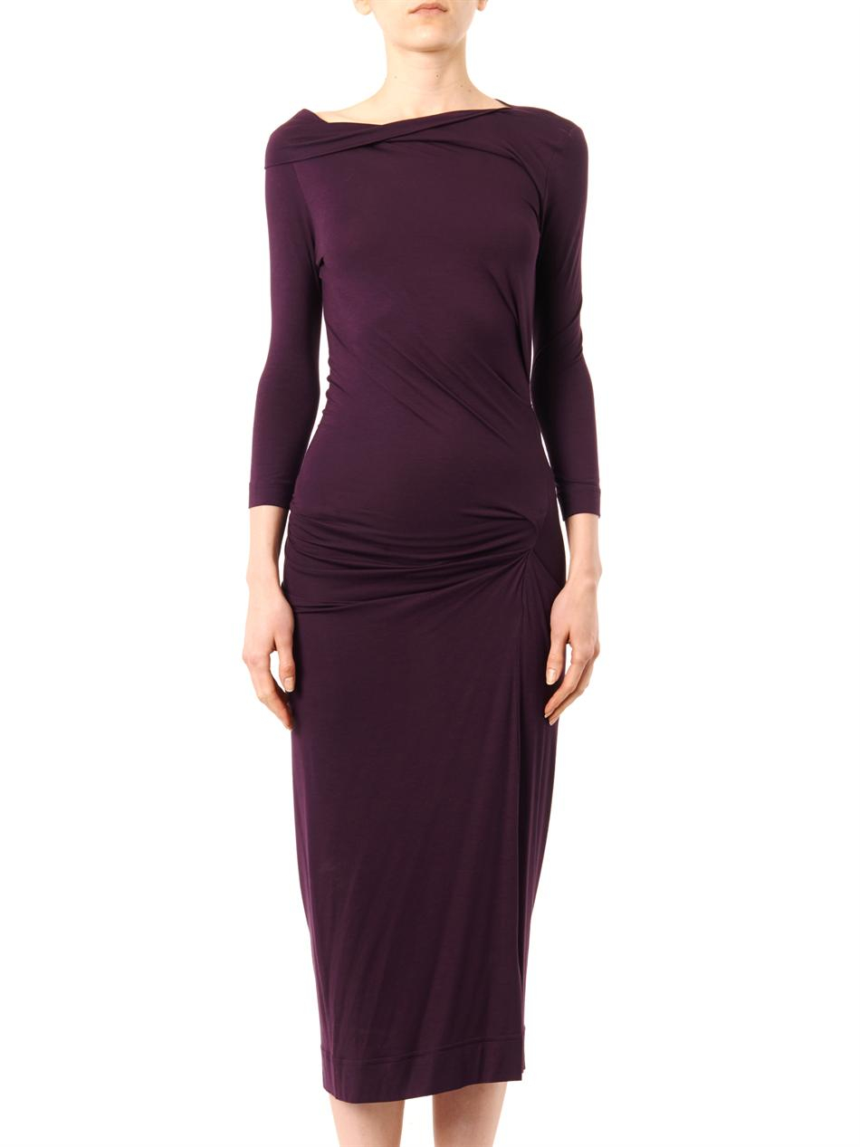 Vivienne Westwood Anglomania Taxa Jersey Dress in Purple | Lyst