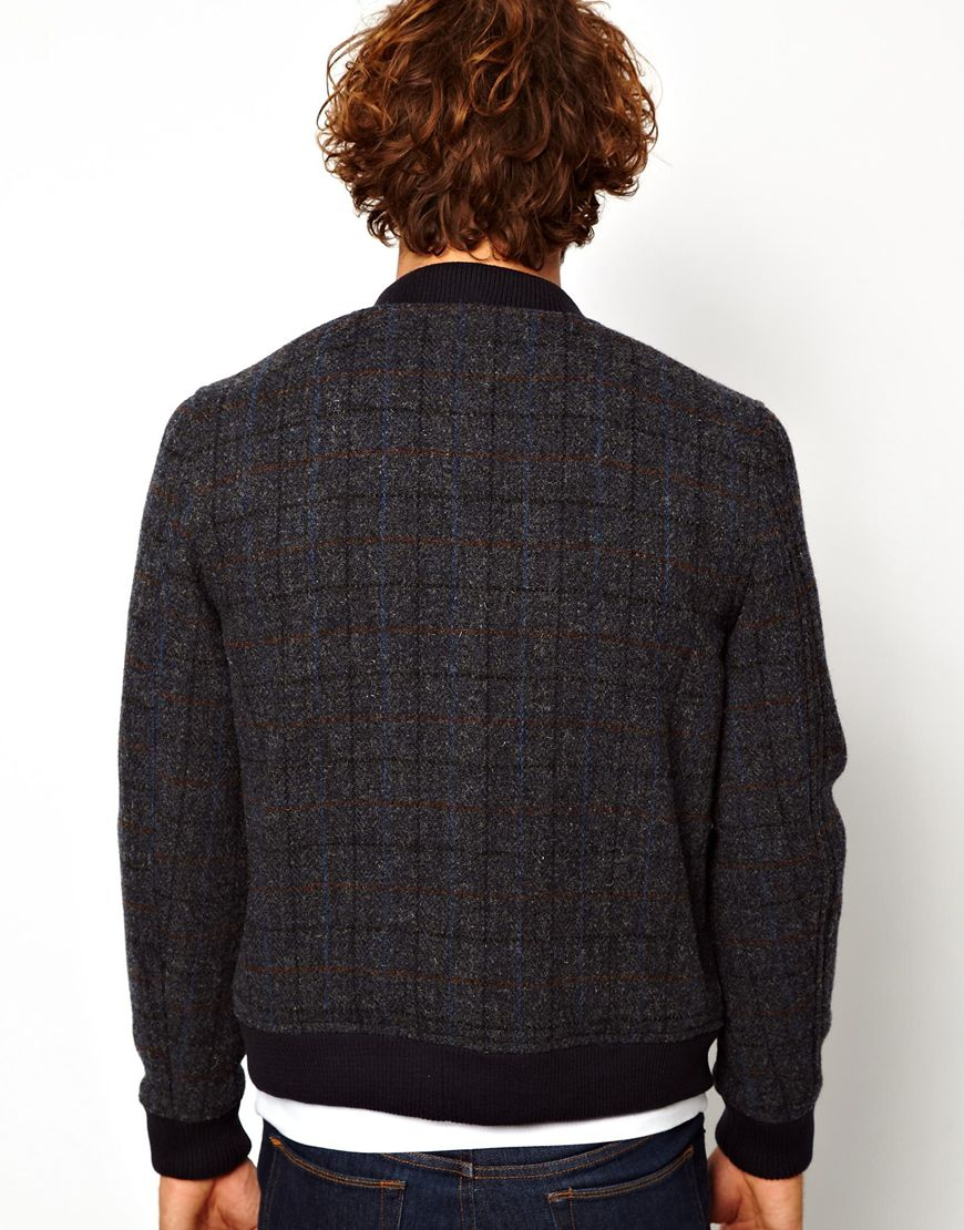 harris tweed bomber