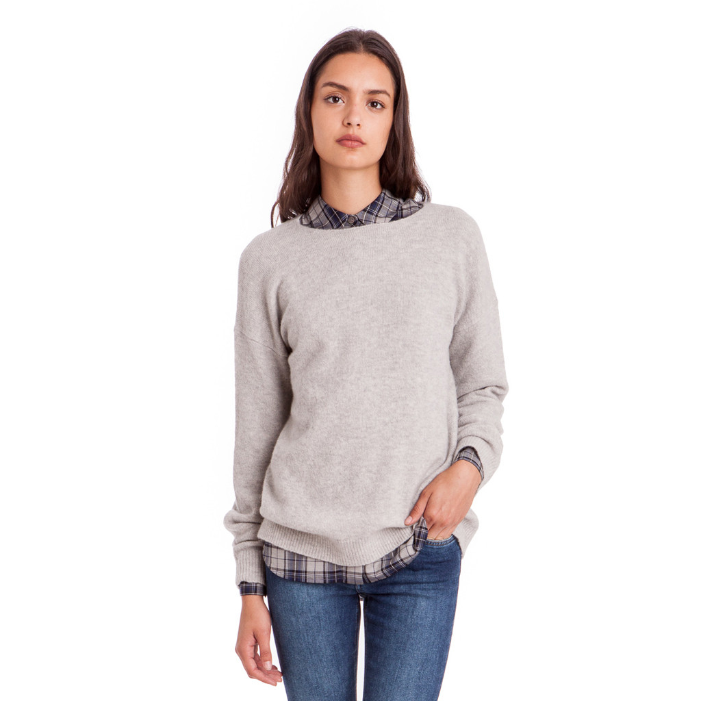 Jenni kayne Felted Cashmere Crewneck Sweater - Light Grey in Gray | Lyst