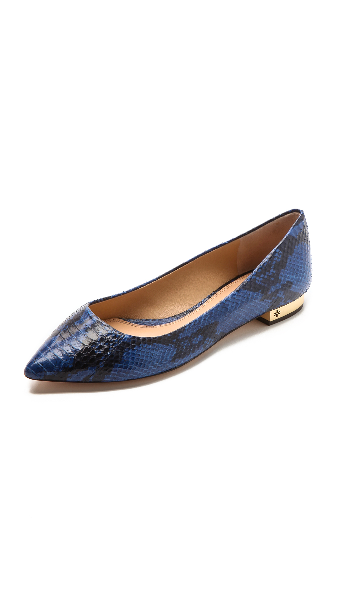 Tory Burch Bedford Snake Flats - Cobalt Blue/Cobalt Blue/Black - Lyst