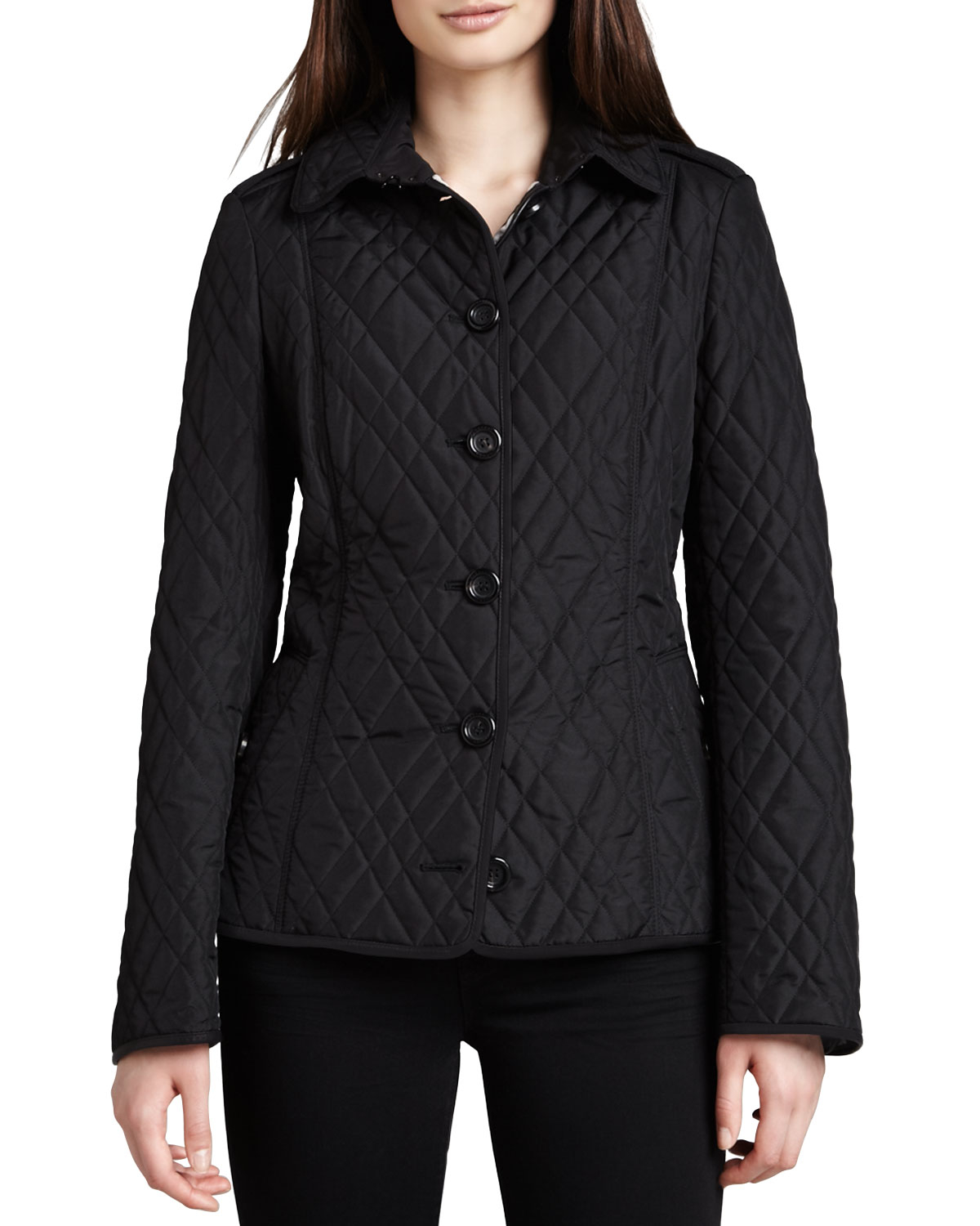 Lyst - Burberry Ashurst Check-lined Quilted Jacket in Black