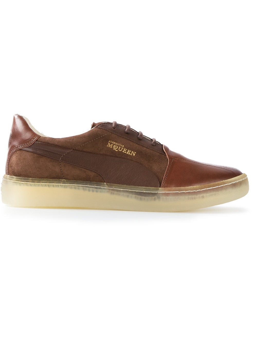 puma brown leather trainers