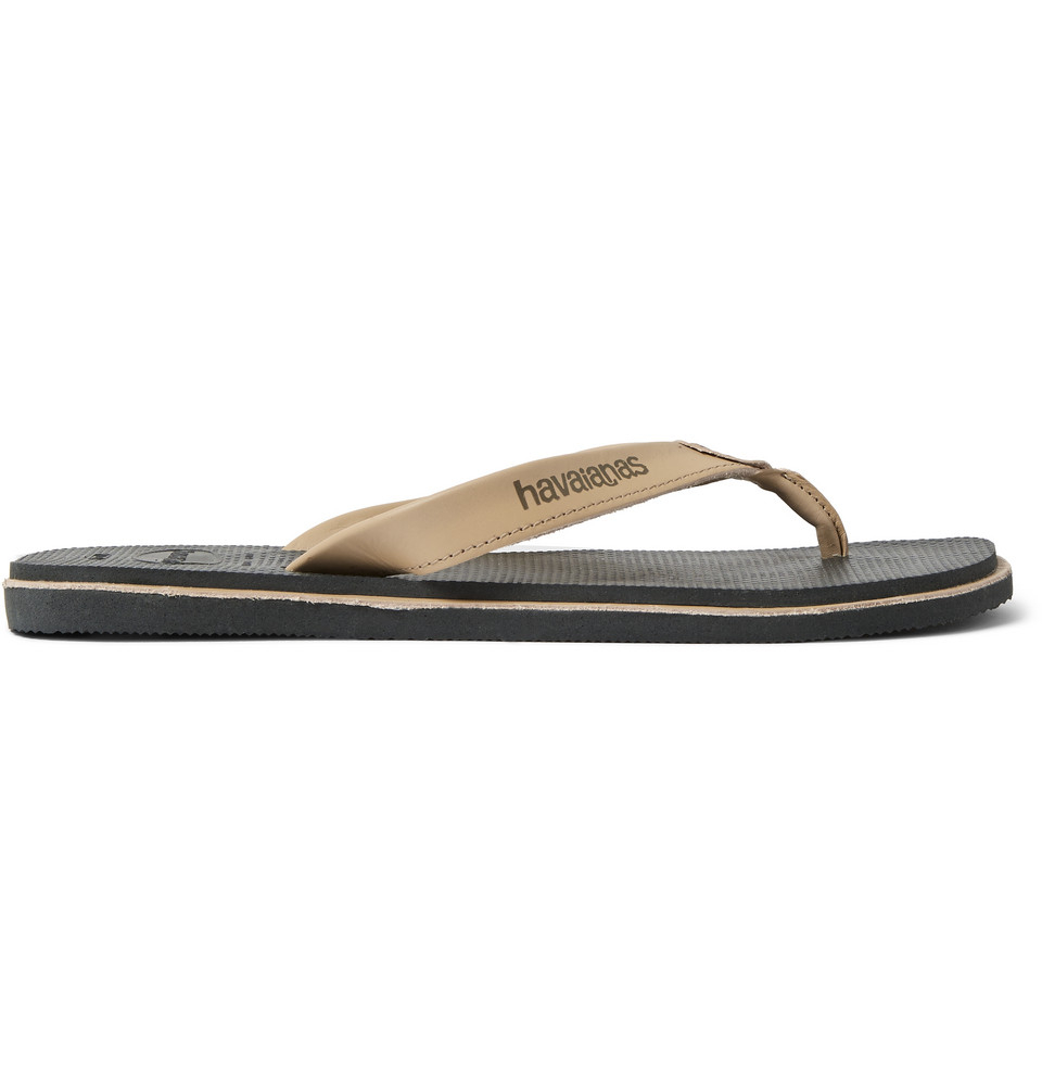 Havaianas Urban Premium Leather And Rubber Flip Flops in Gray for Men | Lyst