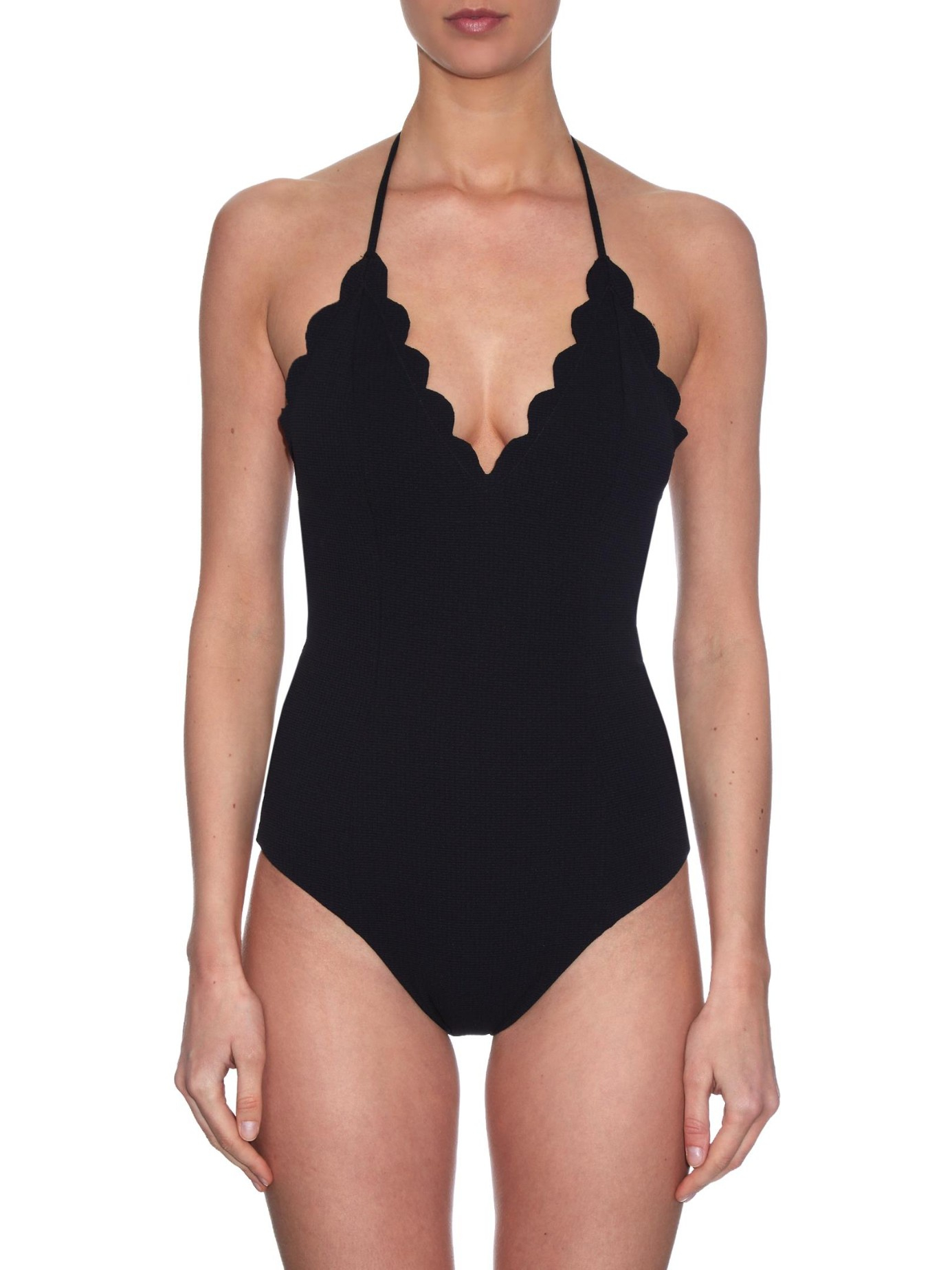 Marysia Swim Broadway Scalloped Swimsuit in Black | Lyst