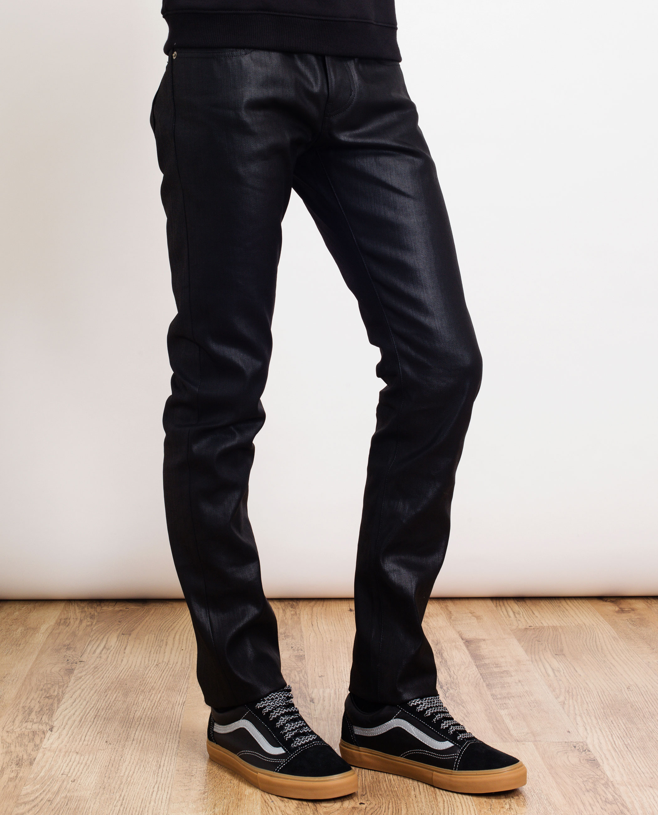 Saint Laurent Coated Denim Jeans in Black for Men - Lyst