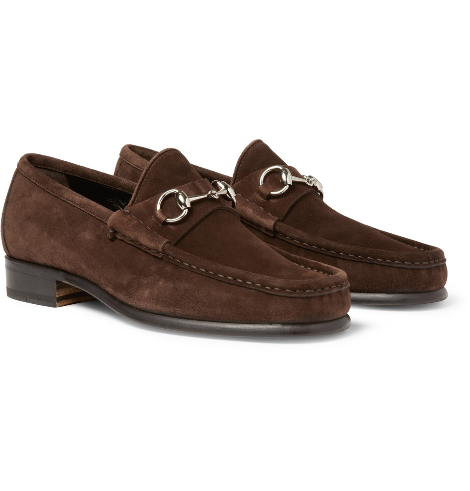 gucci horsebit loafers suede