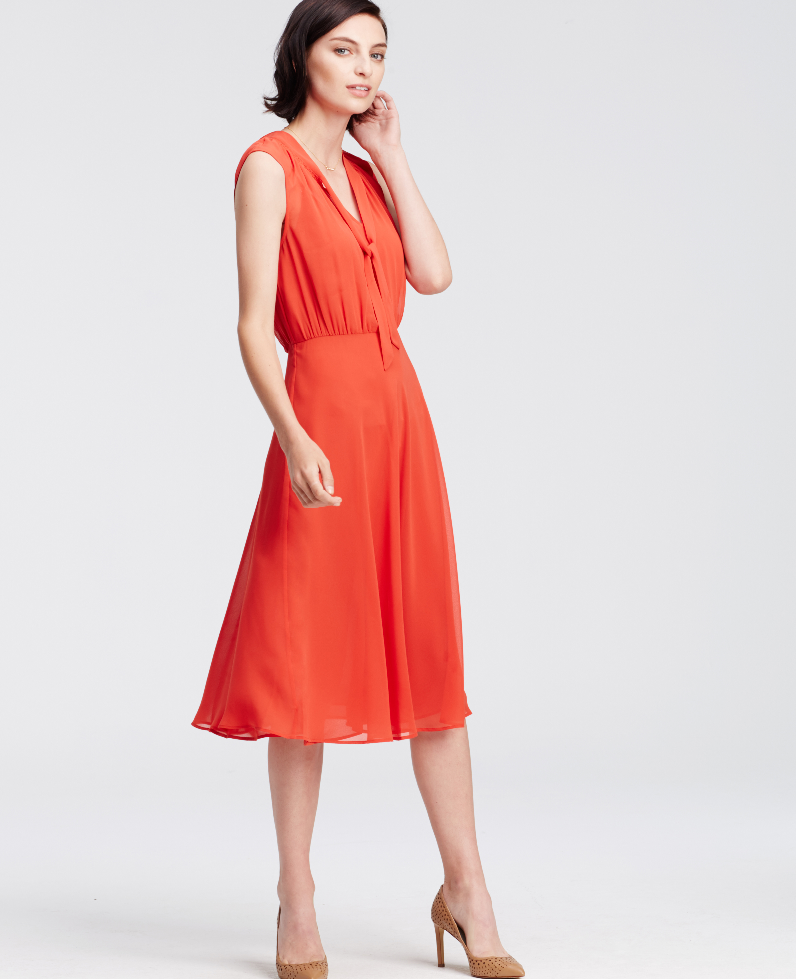 ann taylor orange dress